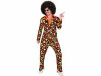 Widmann - Kostüm 60er Jahre Anzug, Jackett und Hose, Hippie, Reggae, Flower Power,