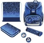herlitz Schulranzen Set 6-teilig "Blue Shark" Ergonomische Ultraleichte Schultasche