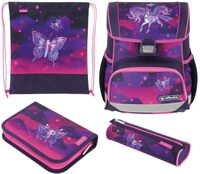 herlitz Schulranzen Set 4-teilig Loop Magic Unicorn 17 L Ergonomischer Tornister mit