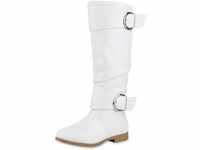 VAN HILL Damen Klassische Stiefel Blockabsatz Schnallen Trendy Schuhe 214121...