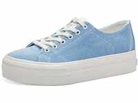 Tamaris Damen Sneaker Low Textil Vegan; LIGHT BLUE/blau; 39