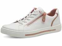 Jana Damen Sneaker flach mit Reißverschluss Vegan, Weiß (White/Rosegold), 39...