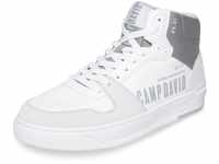 Camp David Herren Hightop Sneaker im Materialmix mit Rubber Logos White 44