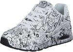 Skechers Damen Sneaker UNO - Process Sketch aus Kunstleder in Wei&szlig; mit Skizzen von