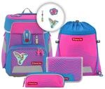Step by Step Schulranzen-Set SPACE NEON Kolibri Kaja, 5-teilig, rosa-blau,