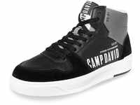 Camp David Herren Hightop Sneaker im Materialmix mit Rubber Logos Black 44