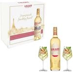 Lillet Geschenkset - Blanc Aperitiv de France 750ml (17% Vol) + 2 Lillet Gl&auml;ser
