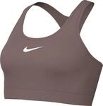 Nike Damen Swsh Med Sport-BH, Smokey Mauve/White, XS EU