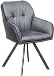 invicta INTERIOR Drehbarer Design Stuhl MR. Lounger anthrazit grau mit Armlehne