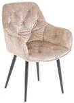 Riess Ambiente Design Stuhl Milano Champagner Samt mit Chesterfield Steppung