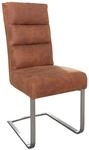 invicta INTERIOR Design Freischwinger Stuhl Comfort Vintage Light Brown Flachstahl