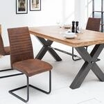 invicta INTERIOR Industrial Freischwinger Stuhl Apartment antik braun Gestell...