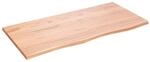 vidaXL Tischplatte Hellbraun 100x50x2 cm Massivholz Eiche Behandelt