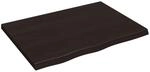 vidaXL Tischplatte Dunkelbraun 80x60x(2-4) cm Massivholz Eiche
