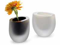 Philippi - OPAK Vase oder Gefäß - schwarz - von Hand gefertigt - Glaskunst in