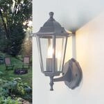 Licht-Erlebnisse Au&szlig;enlampe f&uuml;r die Wand Glas Aluminium Dunkelgrau IP44 Terrasse