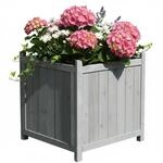 Mucola Blumenk&uuml;bel Holz Pflanzkasten 50x50 cm Blumentrog Blumentopf Grau Pflanztopf