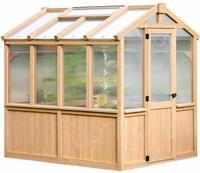 Westmann Gew&auml;chshaus Paul aus Zedernholz | 238x204x239 cm Natur | Pflanzhaus f&uuml;r