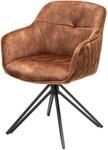 Invicta Interior Drehbarer Design Stuhl Euphoria braun Samt im Retrostil mit