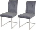 Mendler 2er-Set Freischwinger HWC-L14, Besucherstuhl Konferenzstuhl Stuhl, Samt
