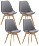 CLP 4er Set Esszimmerstuhl Linares Kunststoff I Stoff I Samt I Cord I...