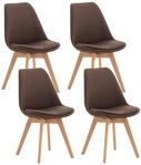 CLP 4er Set Esszimmerstuhl Linares Kunststoff I Stoff I Samt I Cord I...