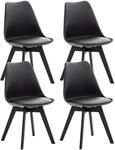 CLP 4er Set Esszimmerstuhl Linares Kunststoff I Stoff I Samt I Cord I...