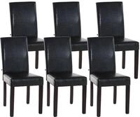 CLP 6er Set Esszimmerstuhl Ina Kunstleder I Gepolstert I Vierfu&szlig;gestell aus...