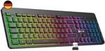 KLIM Light V2 Gaming Tastatur Kabellos QWERTZ + flach, ergonomisch, dezent,