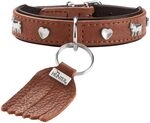 HUNTER Hundehalsband M&Uuml;NCHEN MINI, Farbe: Cognac/schwarz, f&uuml;r kleine Hunde und