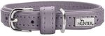 Hunter Hundehalsband SOHO MINI, Farbe: Flieder-grau, Rindsleder, weich & geschmeidig,