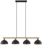 Lindby Pendelleuchte Tirzana (Retro, Vintage Antik) in Schwarz aus Metall (4...