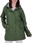 Damen Friesennerz Regenmantel Regenjacke mit Kapuze Gef&uuml;ttert Wasserdicht Wetterfest