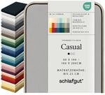 schlafgut Casual Spannbettlaken 90x200 cm 100% Bio-Baumwolle, Grey Light