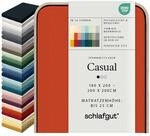 schlafgut Casual Spannbettlaken 180x200 cm 100% Bio-Baumwolle, Red Mid