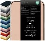 schlafgut Pure Spannbettlaken 90x200 cm Bio-Baumwolle Jersey, Red Light