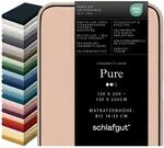 schlafgut Pure Spannbettlaken 120x200 cm Bio-Baumwolle Jersey, Red Light