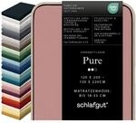 schlafgut Pure Spannbettlaken 120x200 cm Bio-Baumwolle Jersey, Purple Mid