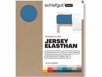 Schlafgut Easy Jersey Elasthan Spannbettlaken 90x190 bis 100x220 Blue Mid,