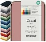 schlafgut Casual Spannbettlaken 140x200 cm 100% Bio-Baumwolle, Purple Mid