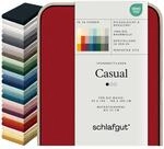 schlafgut Casual Spannbettlaken 90x200 cm 100% Bio-Baumwolle, Red Deep