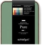 schlafgut Pure Boxspring Spannbettlaken 90x200 cm Bio-Baumwolle, Green Mid