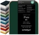 schlafgut Pure Spannbettlaken 120x200 cm Bio-Baumwolle Jersey, Green Deep