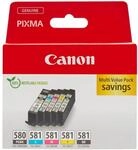 Canon Tinten-Multipack - PGI-580/CLI-581 Original Drucker Tintenpatronen 5er-Pack (1