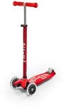 Micro Mobility Maxi Micro Deluxe LED Roller mit T-Lenker rot,...