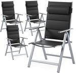 Casaria&reg; Gartenst&uuml;hle 4er Set Klappbar Gepolstert Alu 8- Fach Verstellbar 120 kg