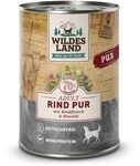 Wildes Land - Nassfutter f&uuml;r Hunde - Rind PUR - 6 x 400 g - mit Distel&ouml;l -