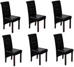 vidaXL Esszimmerst&uuml;hle 6 STK. Schwarz Kunstleder