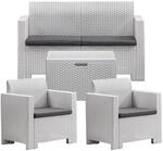 BICA Gartenm&ouml;bel Set Nebraska 2, Lounge 4 Pl&auml;tze, Wei&szlig;, Rattan Design