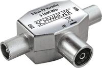 SCHWAIGER -ASV42 531- Aufsteckverteiler 2-Fach TV f&uuml;r Kabel- und Antennenanlagen/ 1x